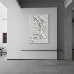NANKAI Hand-Painted White Texture Abstract Art Painting Minimalist Art Home O…