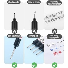 8Pcs Deep Hole Marker Pen Set 20mm Long Nib Waterproof Wood Metal Markers
