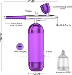 Portable Air Compressor Airbrush Paint Spray Gun Nail Art Tattoo Airbrush Kit