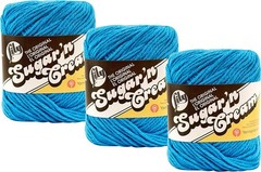 Bulk Buy: Lily Sugar ‘n Cream Solids 100% Cotton Yarn (3-Pack) (Hot Blue #1742)