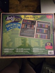 Darice ArtyFacts 131 Piece Art Set in Wooden Case, NEW/Sealed