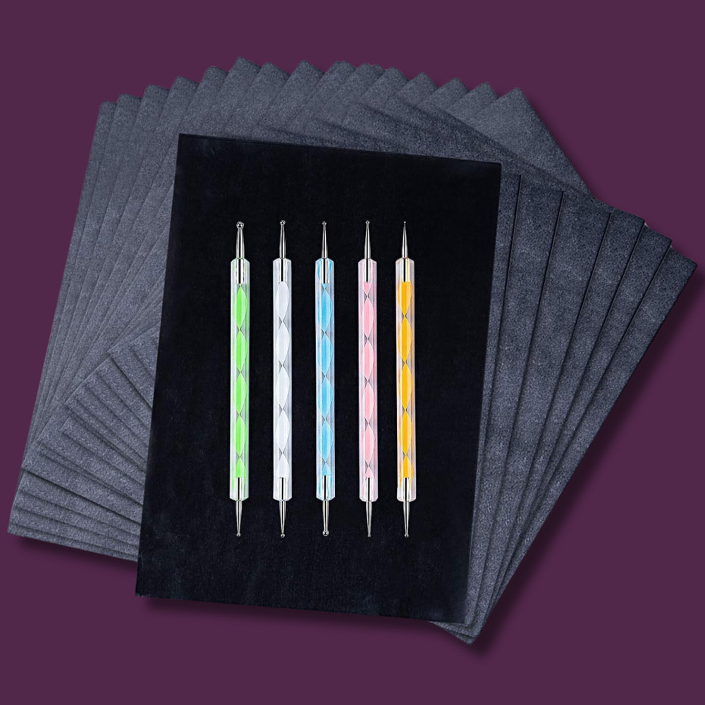 200 Sheets Carbon Paper Black Graphite Paper Transfer Tracing Paper and 5 Pieces