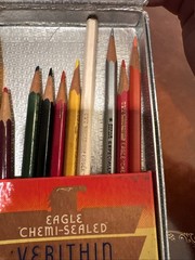 RARE Vintage VERITHIN Eagle COLOR Pencils Set Of 10 w/ Case B51