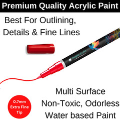 18 Colors Acrylic Paint Marker Pens 0.7mm Fine Tip for Rock Canvas Ceramic Art