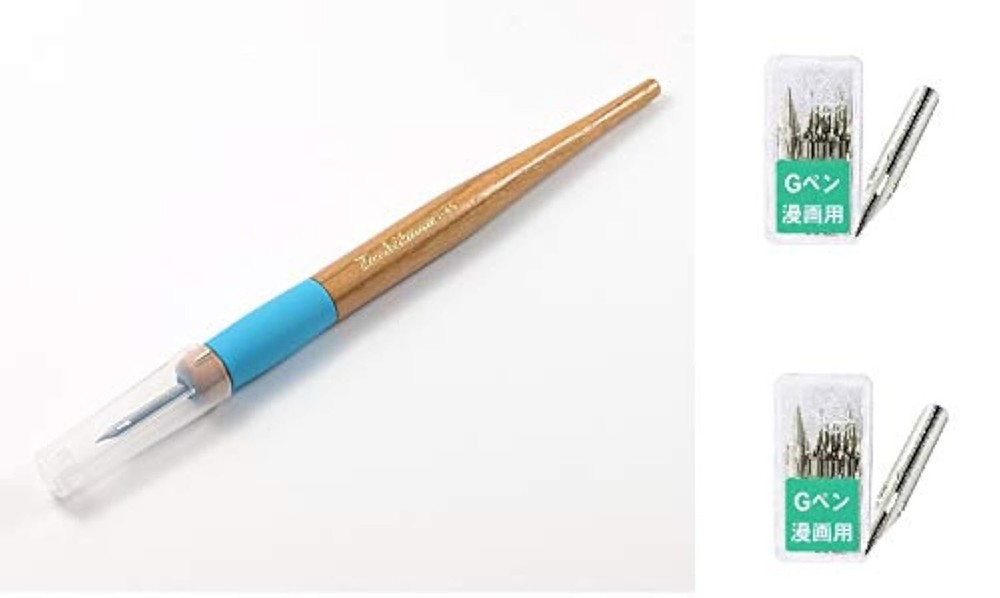 Tachikawa Comic Pen Nib Holder(T-40) + Zebra Comic G Model Chrome Pen 10 Nibs…