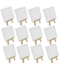 Stretched Canvas 8″ Natural Wood Display Easel Kit, Artist Stand 12pk 5″ x 5″