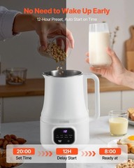 8-in-1 Nut Milk Maker, 34 oz Soy Milk Maker with 200W Blending, for Homemade