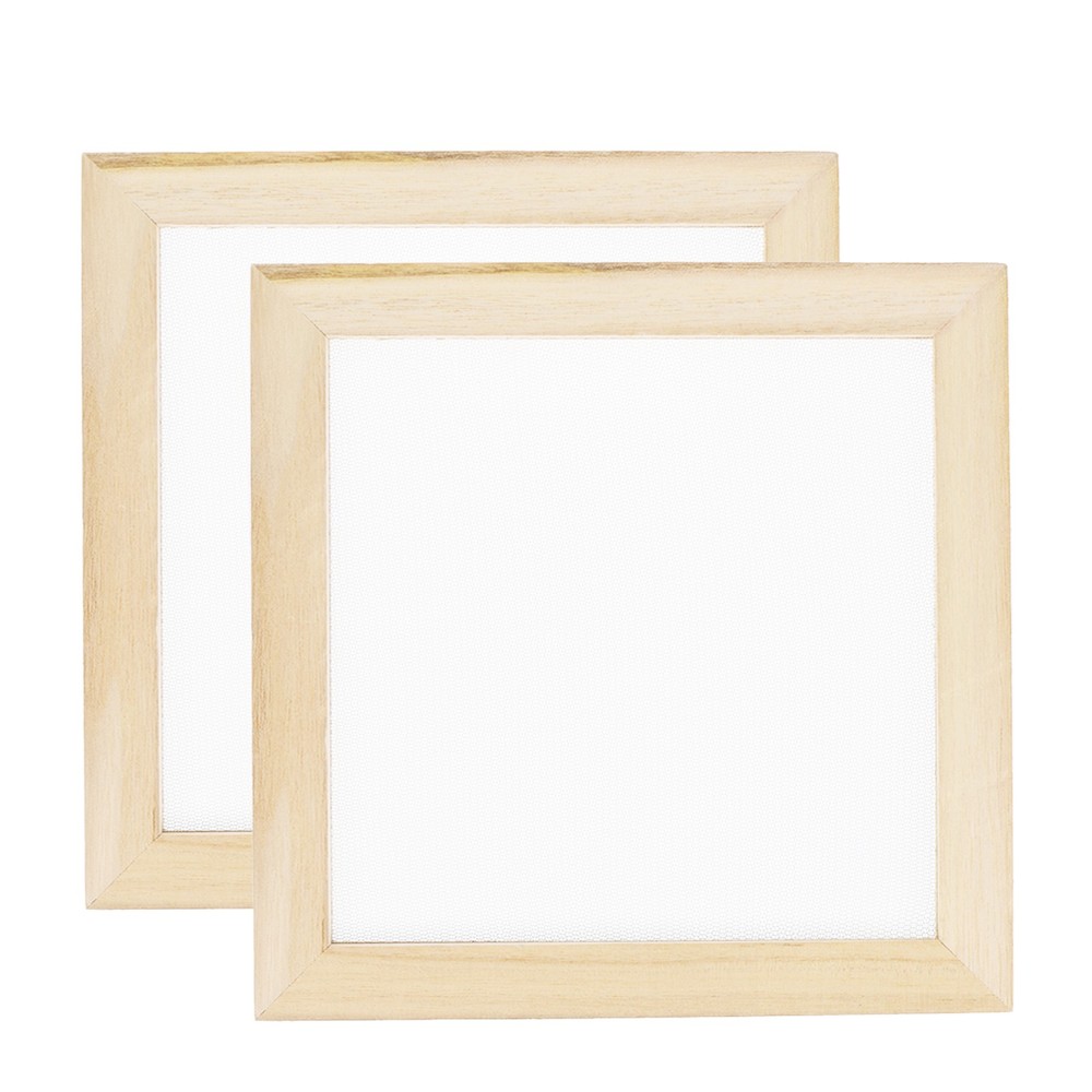 2 Pcs Paper Making Screen Wooden Paper Making Mould 7.9×7.9 Inch for DIY Craft