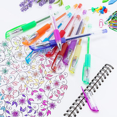 Glitter Gel Pens, 33 Colors Neon Glitter Pens Set Gel Art Markers with 40% More