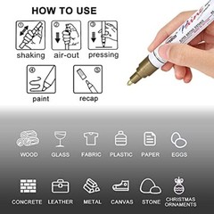Permanent Paint Pens Markers – 2 Pack Single color Oil Based Paint Blue