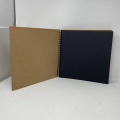 Enviro Artway Co UK Spiral Bound Black Card Stock Lg 11” X 11” Sketchbk 35 pp