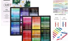 Oil Pastels Set of 120 Colors, Including 6 Neon Colors, Soft 120 Basic Colors