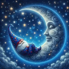 VCLKDIY Gnome Moon Star Diamond Art 13.8 inches x inches,