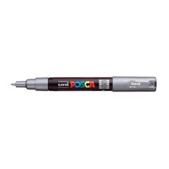 Posca Markers, Paint Marker, Silver Paint, 1M Extra Fine Tip, Opaque Ink, Pen