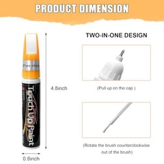 Touch Up Paint Pen for Cars, 2 in 1 Quick Drying Touch Up Pen Lasting White