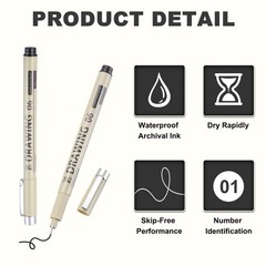 12Pcs 0.5mm Fineliner Ink Pens