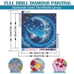 VCLKDIY Gnome Moon Star Diamond Art 13.8 inches x inches,