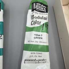 Vintage Liquitex Artists Acrylic Modular Color Paint Blue Green value 5 6 base
