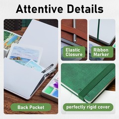 Watercolor Journal 100% Cotton Cold Press 140LB/300GSM 8.3×5.6 Inch 24 Sheets