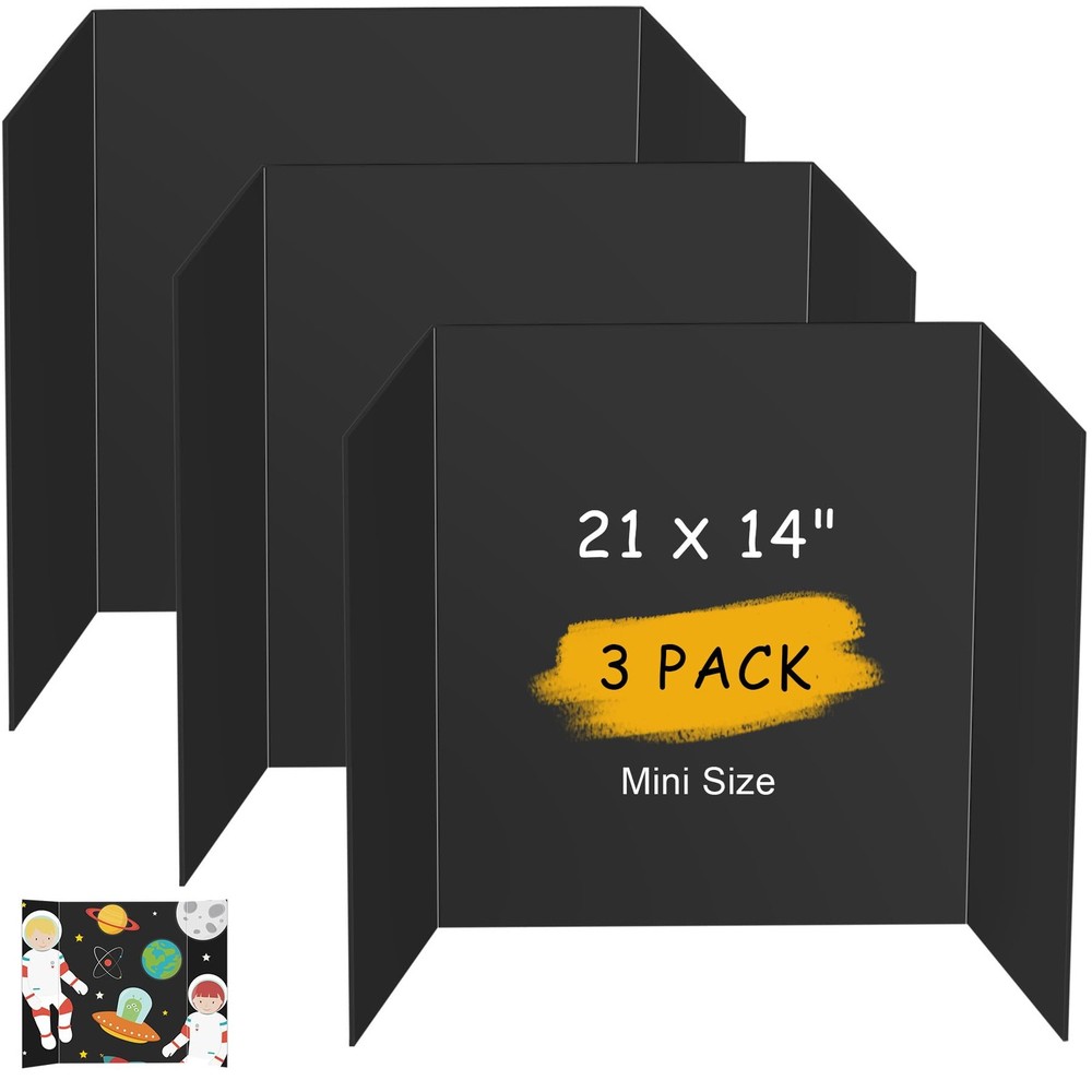 HAUTOCO 3 Pcs Small Trifold Poster Board 21 x 14 inches Tri Fold Presentation…