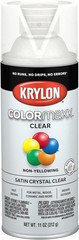 Krylon COLORmaxx Satin Crystal Clear Acrylic Spray – 11oz for Indoor/Outdoor Use