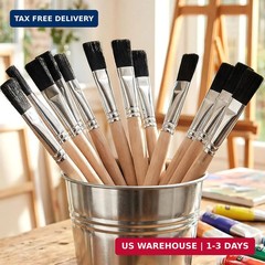 10 Pcs Small Paint Brush Flat Paint Brushes, Small Painting Brushes Bulk with Wo