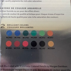 PRISMACOLOR Premier Water Colored Pencils Travel Tin Set of 12 Pencils in Case.
