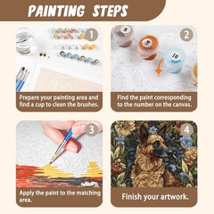 Dog Paint by Numbers Kit for Adults, Dog Paint by Number for Adults, Acrylic Ca