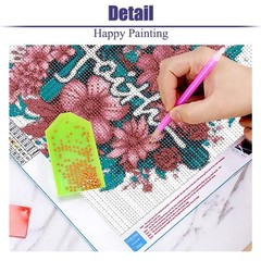 Baiwanerxiang Religious Diamond Art Kits for 11.8×11.8Inch, Cross Flower