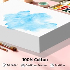 128 Sheets 5×7 Inch Watercolor Paper 140lb/300gsm Cold Press Cotton Bulk