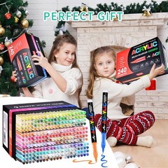 Acrylic Paint Markers Brush Tip 240 Colors, Direct-Liquid Ink Control System,…