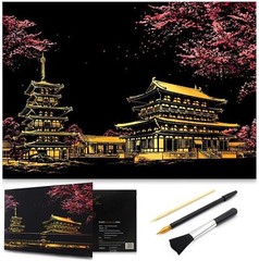 Scratch Painting kits, Craft Art Set, Rainbow Art Painting Paper for Kids Adult