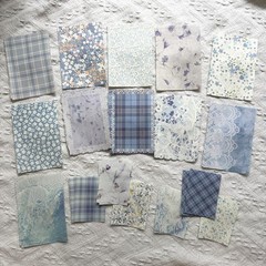 100PCS Vintage Floral Scrapbook Paper,Textured Paper Assorted Set, Blue