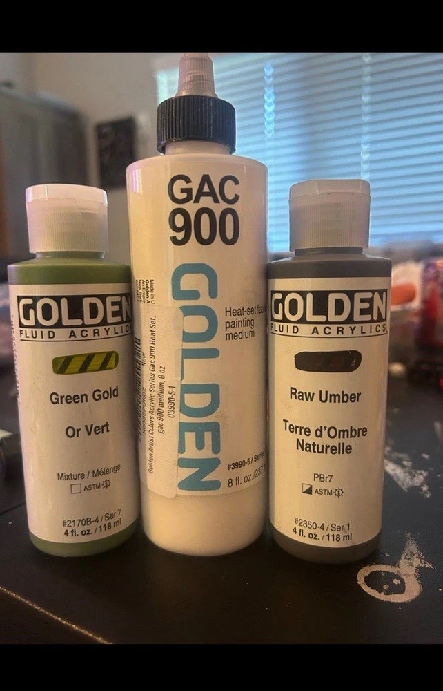 Brand New Lot of 3 Golden Fluid Acrylics 8 fl oz/118 ml – GAC900 Heat-Set medium