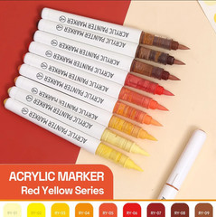 9 pcs Acrylic Paint Markers Set Brush Tip Automatic Ink Control Pens