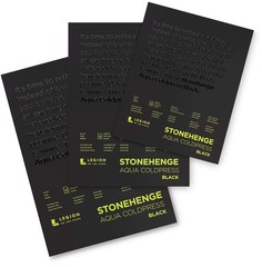 Stonehenge Aqua Black Medium Weight Pad, 140lb, Coldpress, 9 x 12 Inches, 15 …
