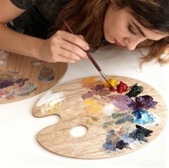 2 PCS Wooden Paint Palette Artist Palette Oil Paint Palette, Art Pallet for Pain