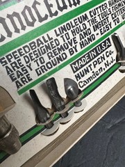 Vintage Speedball Linoleum Cutter set USA Never Used