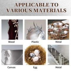 Metallic Silver Acrylic Paint, 16.9oz/500ml Silver Leaf Paint, Silver Craft P…