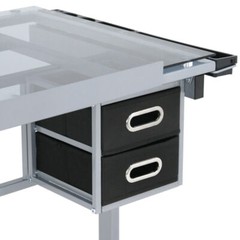 Adjustable Rolling Drawing Drafting Table Tempered Work Station Glass Art Craft
