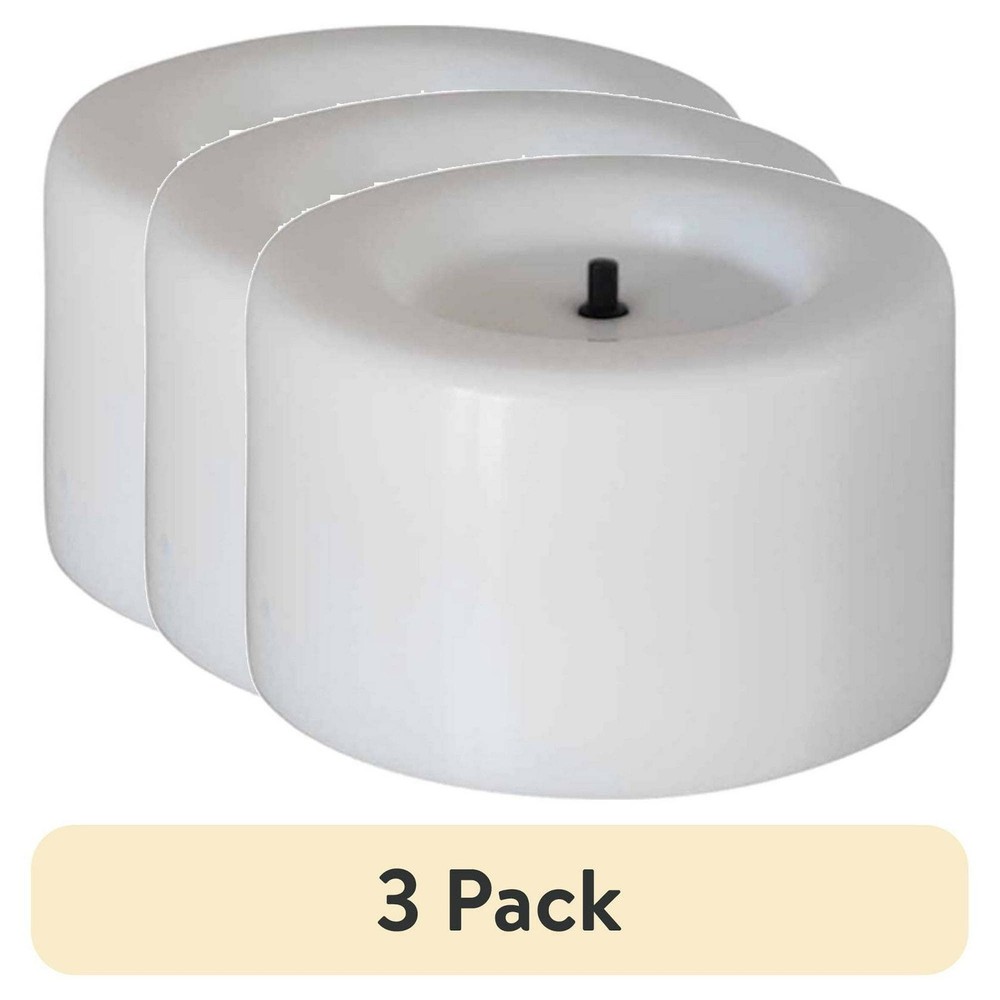 (3 pack) Unscented Led Tealights Flameless Candles, White, 4.60″, 0.18 lb