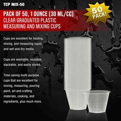 50, 1 Ounce Graduated Plastic Measuring & Mixing Cups – Paint, Hobby, Airbrush