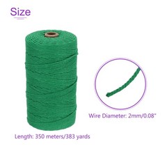 2mm x 383 Yard Emerald Green Natural Cotton Macrame Rope, 2 Strands