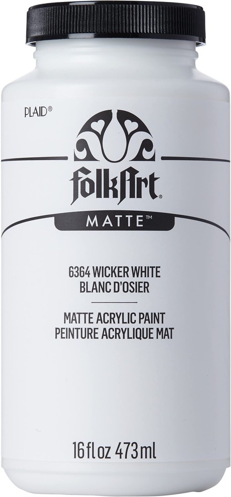 Matte Acrylic Paint in Assorted Colors, 16 oz, Wicker White 16 Fl Oz