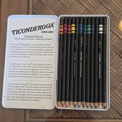 Dixon Ticonderoga Core Lock Artist Quality Colored Pencils Tin Box of 12