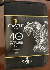 Castle Arts 40 Piece Premium Quality Drawing Set – Graphite, Pastel, Charcoal