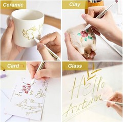 Artistic 30 Count Metallic Marker Pens – 24 Colors with Free 6 Stencils Included