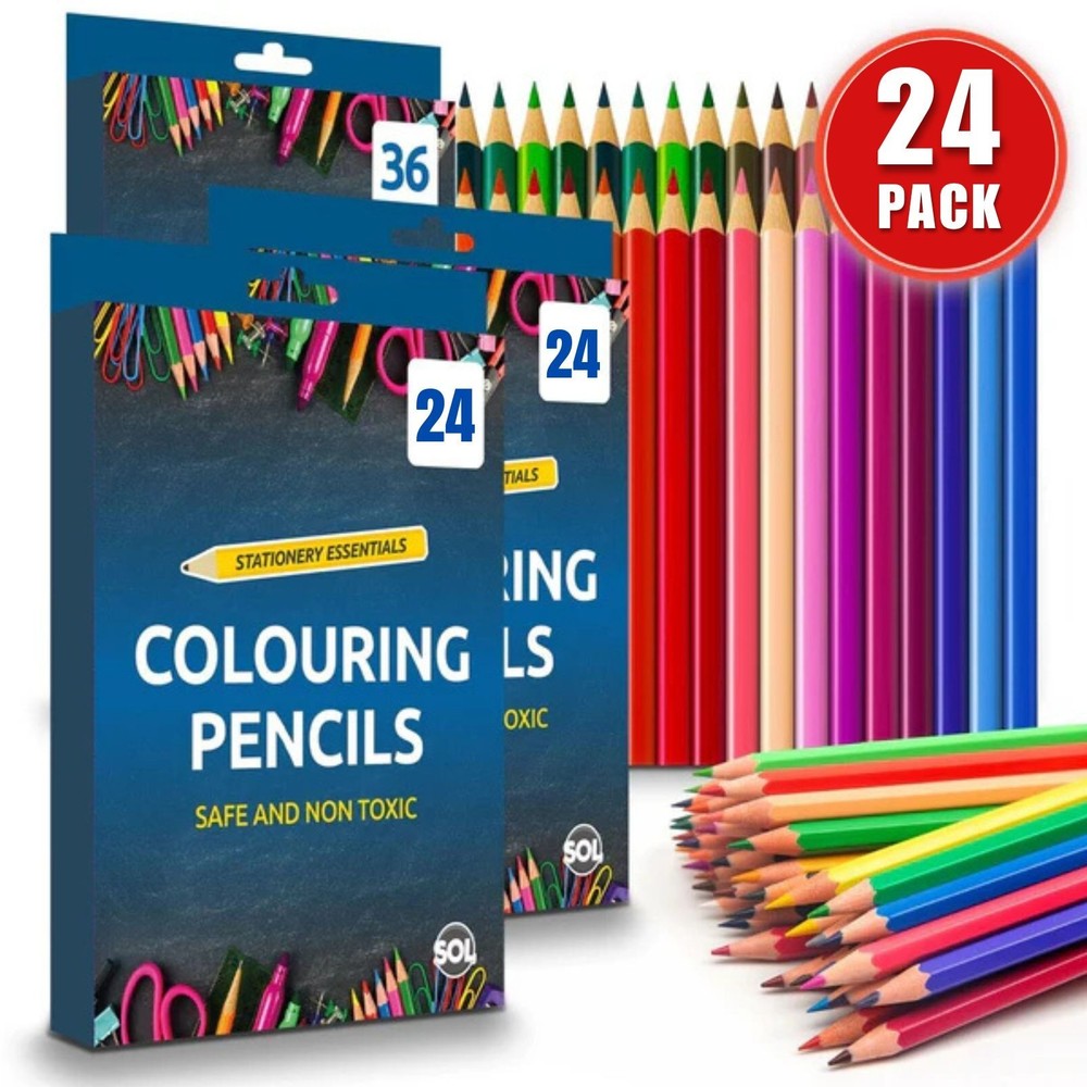 24-48pk Premium Professional Colouring Pencils Set Colours Artist Kids Adults
