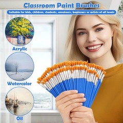 126 Pcs Flat Paint Brushes for Acrylic Painting, Small Small, Blue