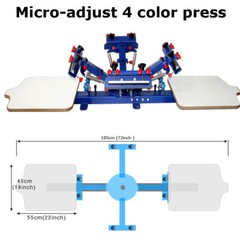 4 Color 2 Station Screen Printing Kit Micro-registration Printer / Flash Dryer